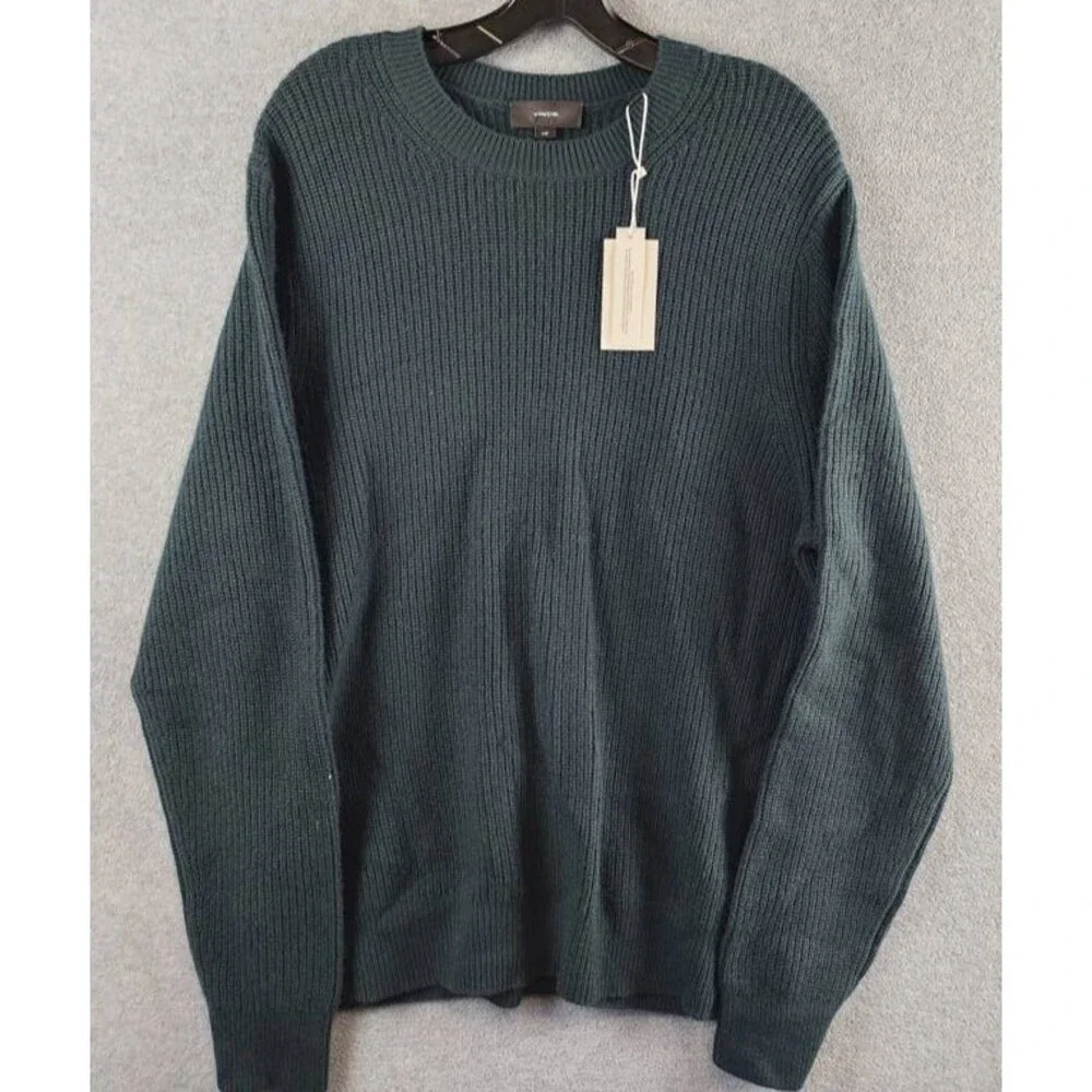 Vince Shaker Wool-Cashmere Sweater Men's Large Country Racer Pullover L/S